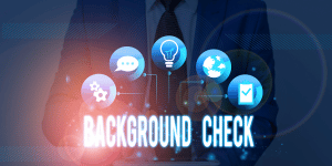 business person showing the elements of a background check